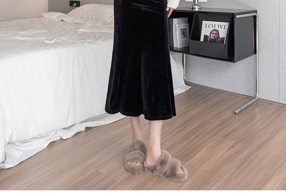 Velvet Mermaid Midi Skirt for Evening Wear