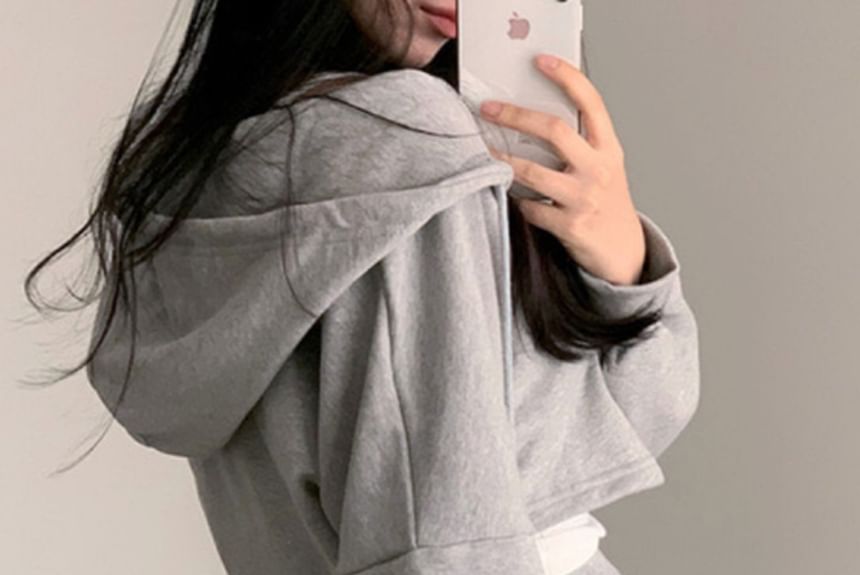 Zip Hoodie and Drawstring Pencil Skirt Set