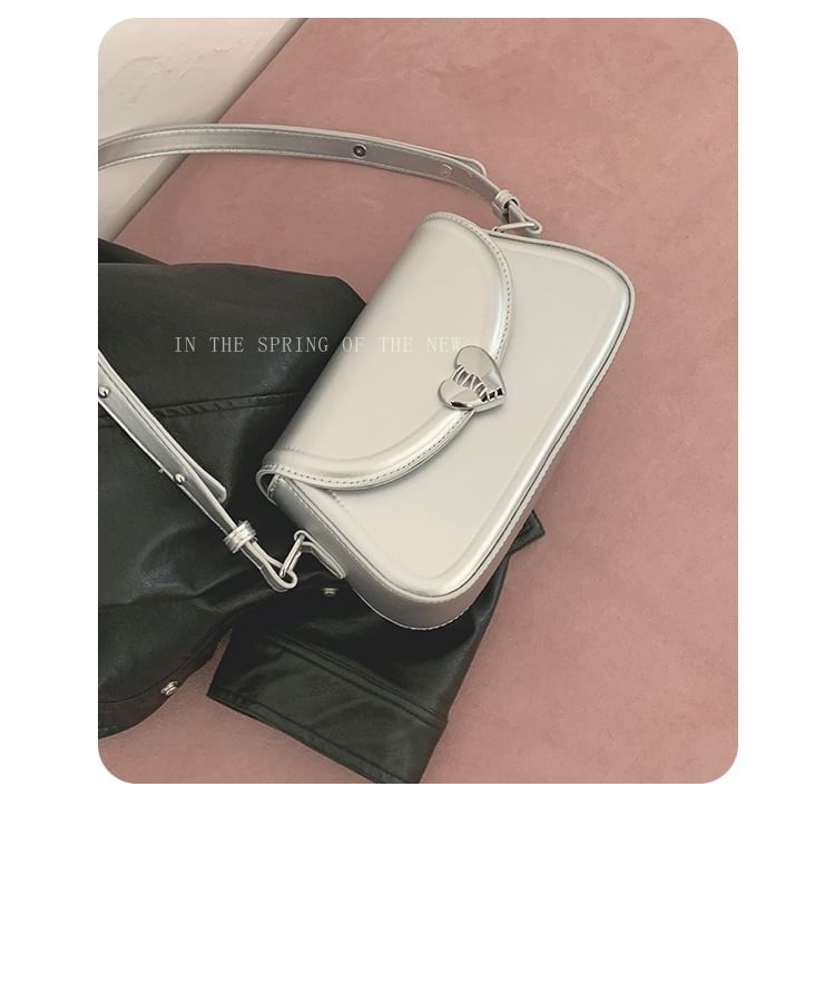 Heart Buckle Flap Crossbody Bag