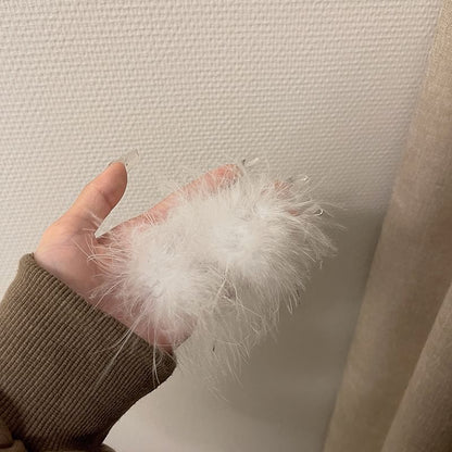 Pearl Earring Feather Stud Faux