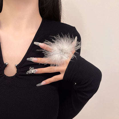 Feather Open Ring Alloy