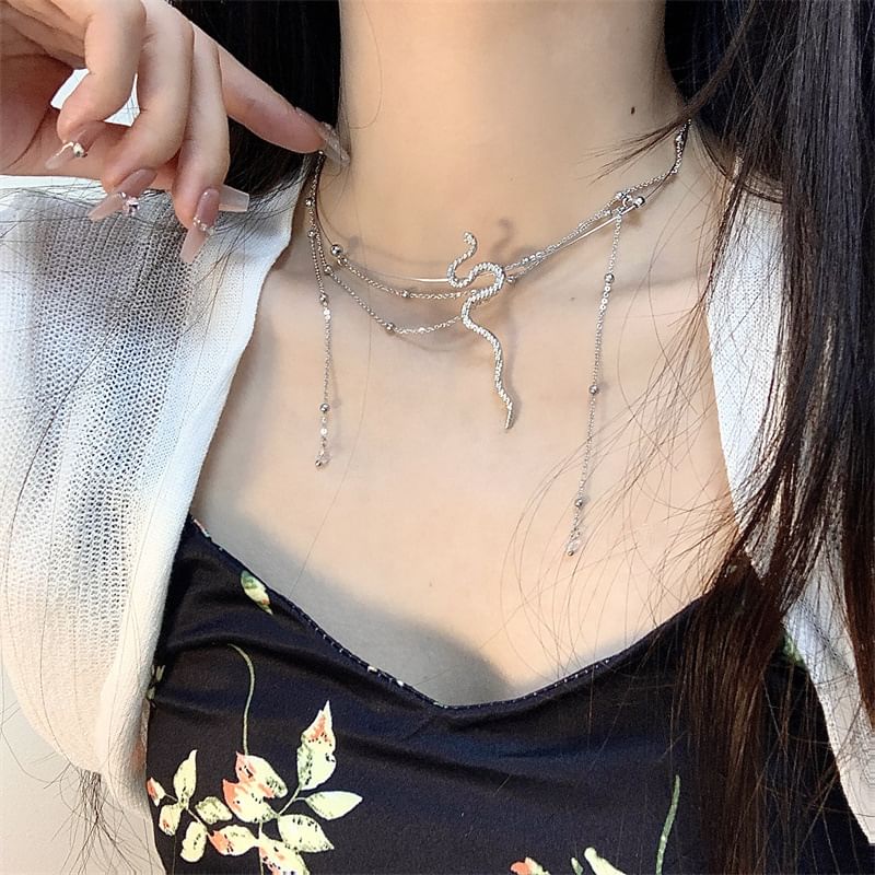 Layered Choker Alloy Snake