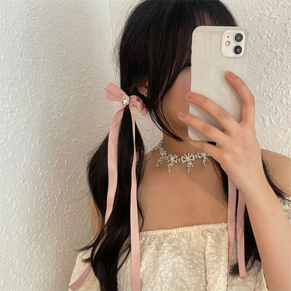 Ribbon Rhinestone Hair Clip