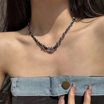 Leather Faux Alloy Choker