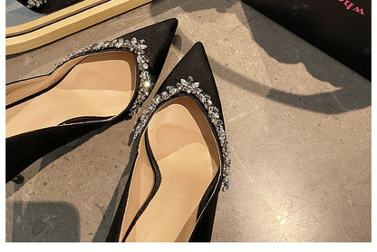Pointy Stiletto Heel Rhinestone Pumps