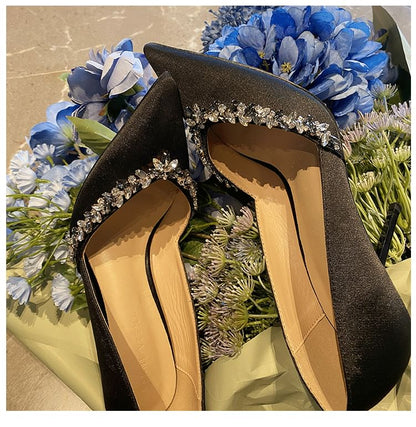 Pointy Stiletto Heel Rhinestone Pumps