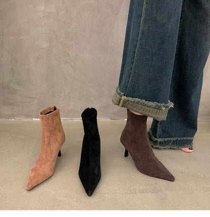 Boots Short Heel High Pointy