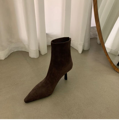 Boots Short Heel High Pointy