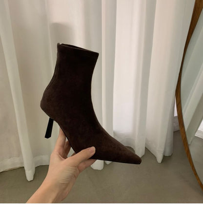 Boots Short Heel High Pointy