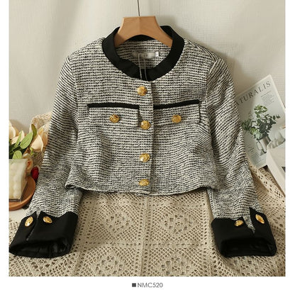 Chic Tweed Jacket and Pleated Skirt Combo