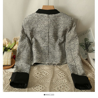 Chic Tweed Jacket and Pleated Skirt Combo