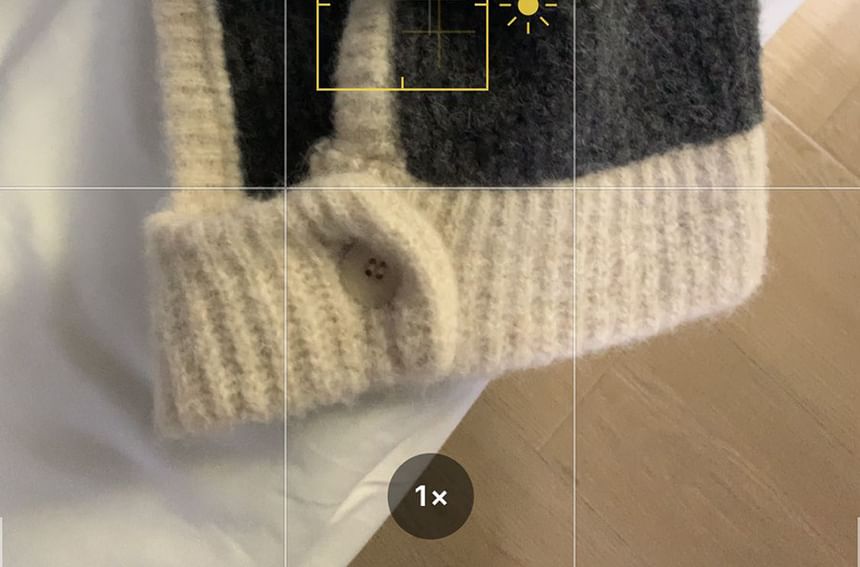 Two Tone Buttoned Knit Balaclava