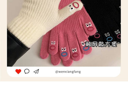 Cartoon Print Touchscreen Knit Gloves