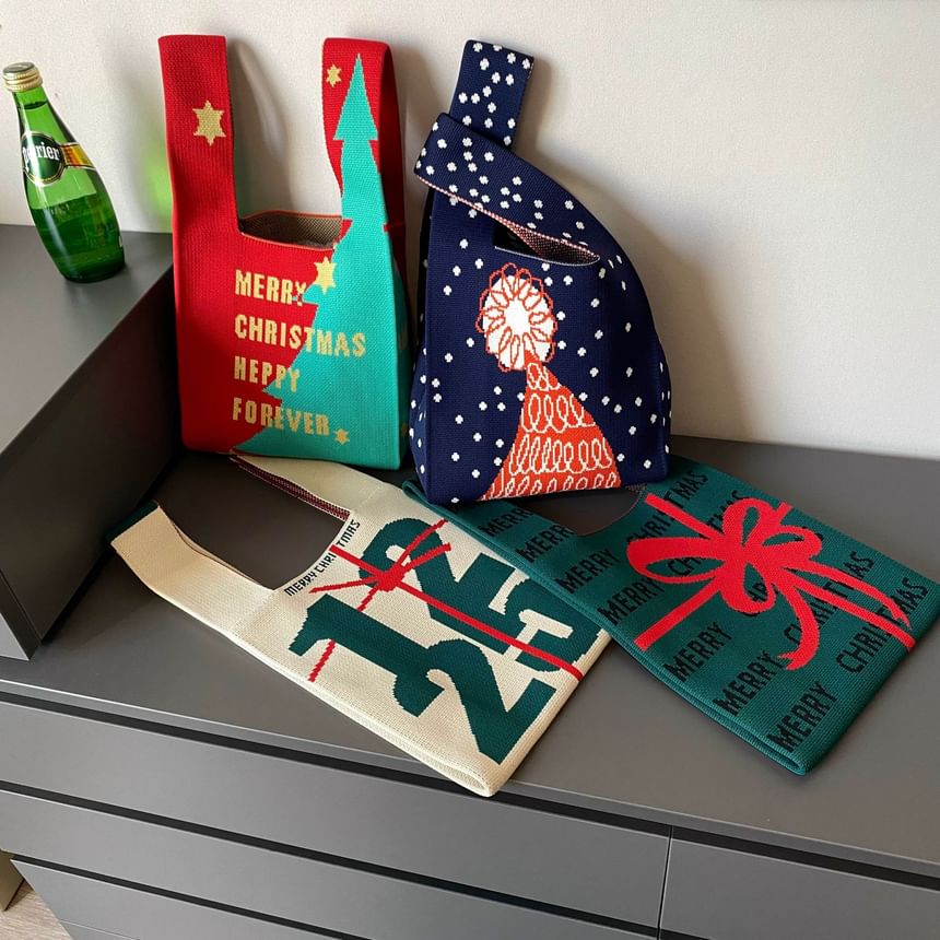 Christmas Knit Small Tote Bag ( Various Designs )