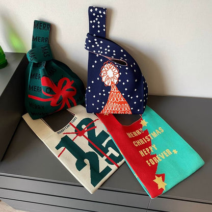 Christmas Knit Small Tote Bag ( Various Designs )