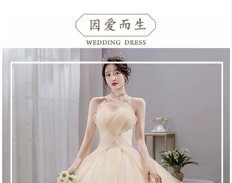 Strapless Glitter Ruffle A-Line Wedding Gown