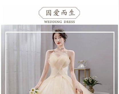 Strapless Glitter Ruffle A-Line Wedding Gown