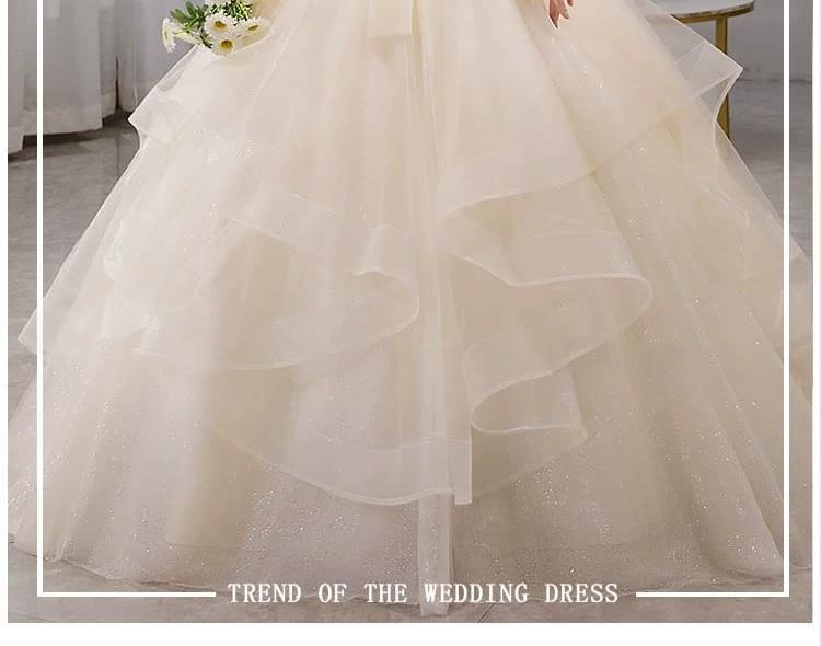 Strapless Glitter Ruffle A-Line Wedding Gown