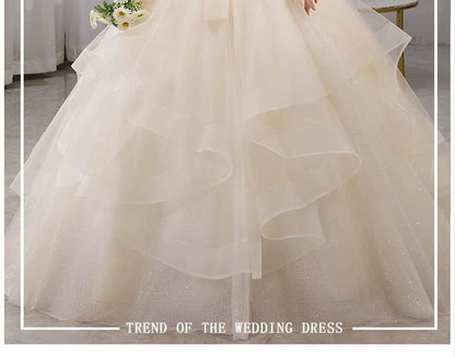 Strapless Glitter Ruffle A-Line Wedding Gown