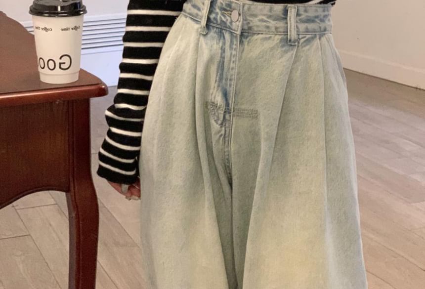 Knit Long-Sleeve Striped Slim-Fit Top