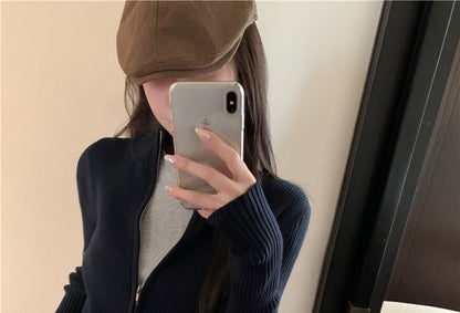 Zip Slim-Fit Plain Sweater