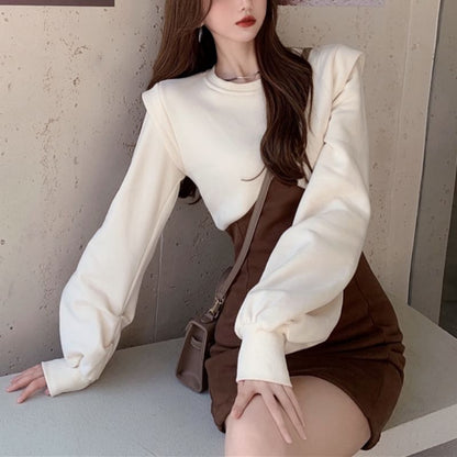 Crewneck Two Tone Mini Dress