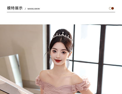 Short-Sleeve Off Shoulder Butterfly Patterned Floral Applique Ruched Mesh A-Line Evening Gown