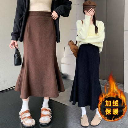 Fleece High-Rise Maxi Skirt for Cozy Style