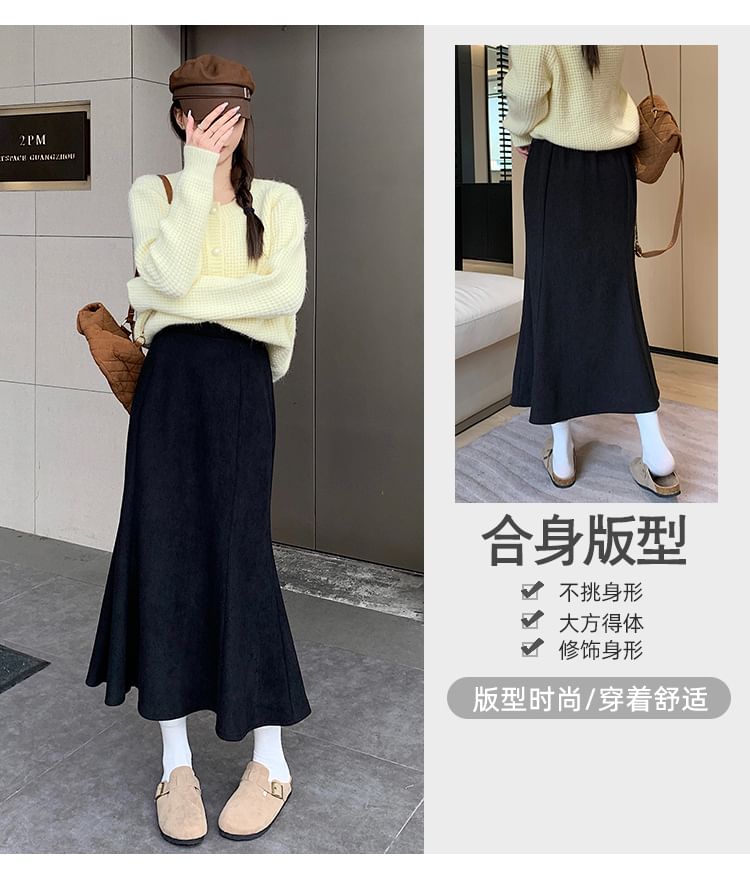 Fleece High-Rise Maxi Skirt for Cozy Style