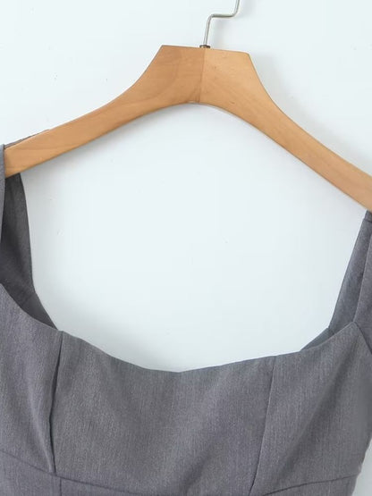 Cap-Sleeve Crop Top and Mini Pencil Skirt Set