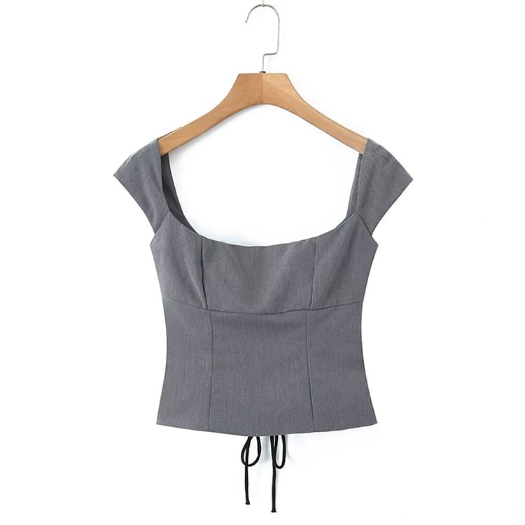 Cap-Sleeve Crop Top and Mini Pencil Skirt Set