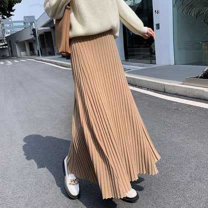 Knitted High-Rise Maxi Mermaid Skirt