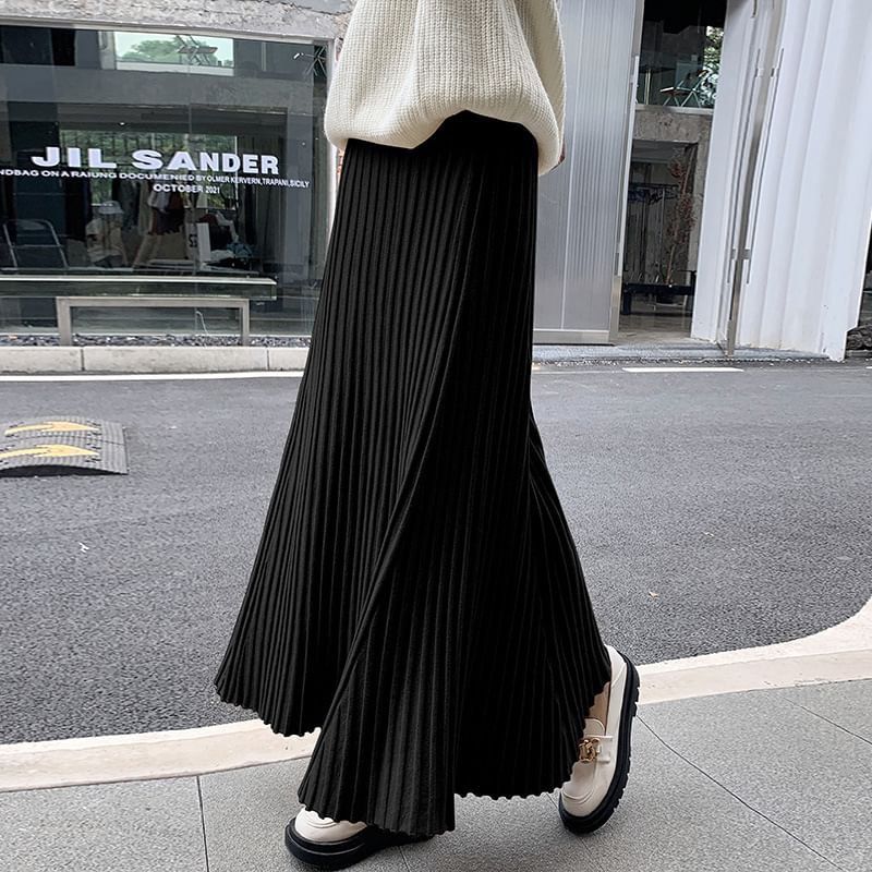 Knitted High-Rise Maxi Mermaid Skirt