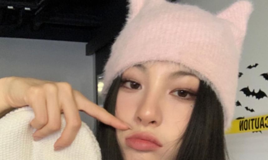 Cat Ear Fluffy Knit Beanie