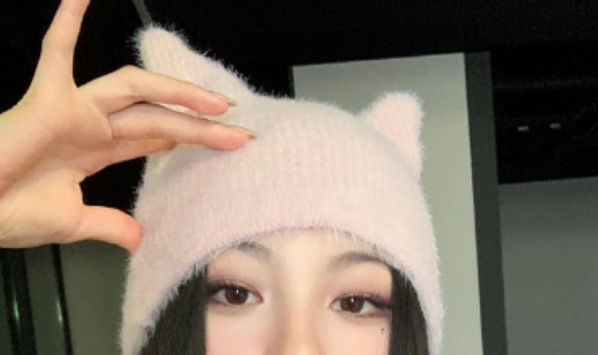 Cat Ear Fluffy Knit Beanie