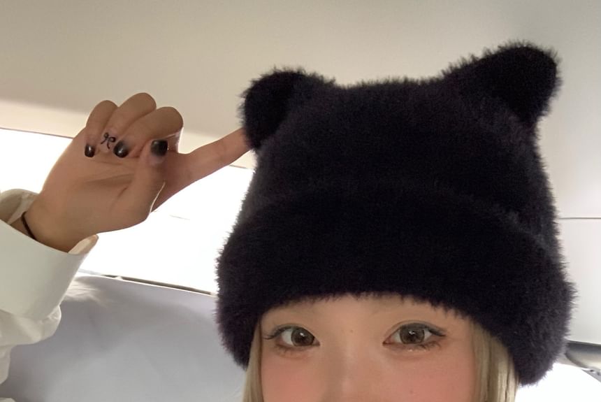 Cat Ear Fluffy Knit Beanie