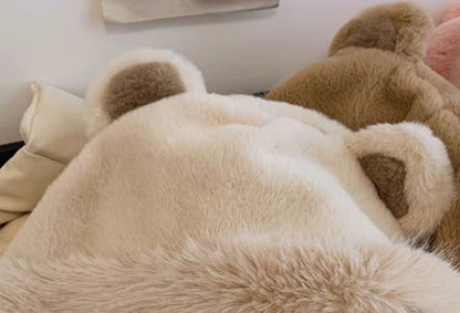 Bear Ear Fluffy Bonnet Hat