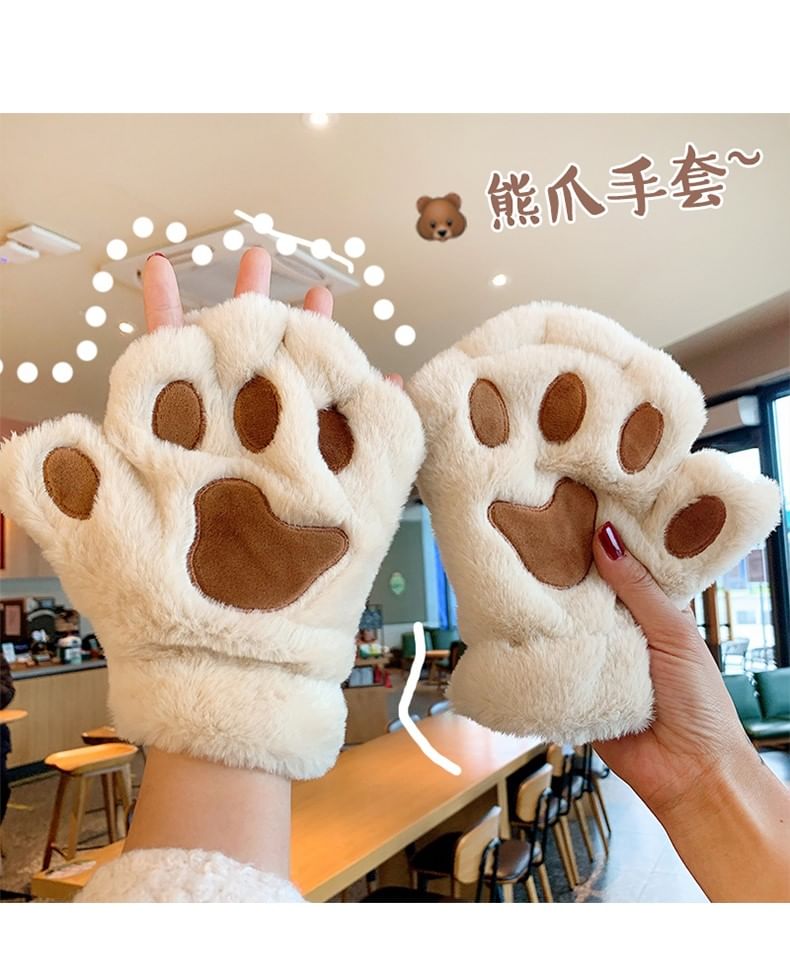 Cat Paw Fingerless Gloves
