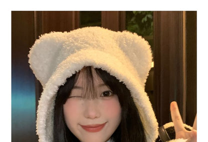 Bear Ear Chenille Bonnet Hat