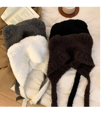 Bear Ear Chenille Bonnet Hat