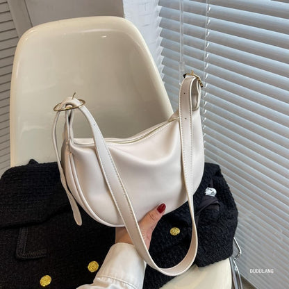 Faux Leather Contrast Trim Crossbody Bag