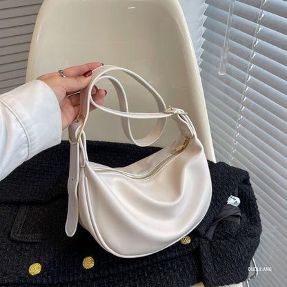 Faux Leather Contrast Trim Crossbody Bag