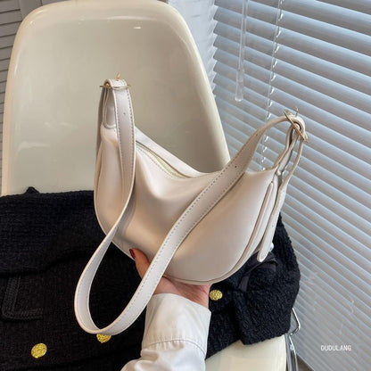 Faux Leather Contrast Trim Crossbody Bag