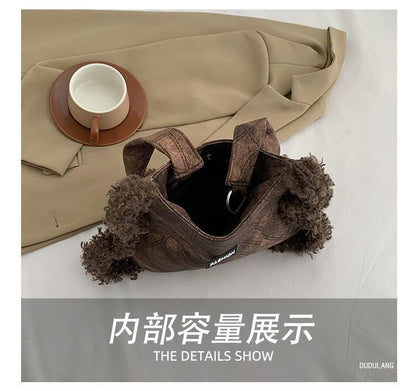 Fluffy Trim Star Tote Bag