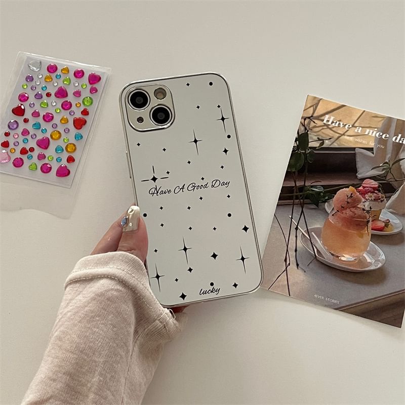 Heart Rhinestone Mirrored Phone Case - iPhone 15 Pro Max / 15 Pro / 15 / 14 Pro Max / 14 Pro / 14 / 13 Pro Max / 13 Pro / 13 / 12 Pro Max / 12 Pro / 12 / 11 Pro Max / 11