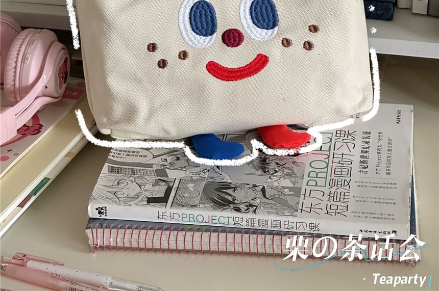 Cartoon Embroidered Lunch Bag / Charm / Set