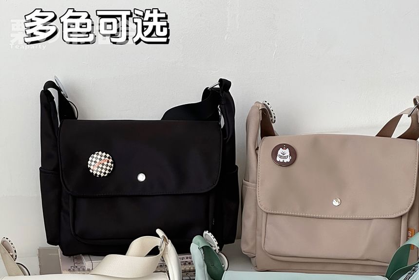 Plain Flap Crossbody Bag / Charm / Set