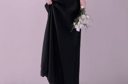 Off Shoulder Plain Sheath Evening Gown