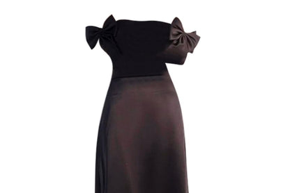 Off Shoulder Plain Sheath Evening Gown