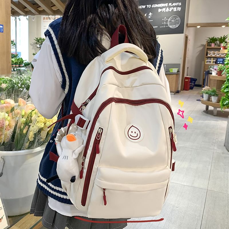 Smiley Face Logo Backpack / Duck Charm / Set